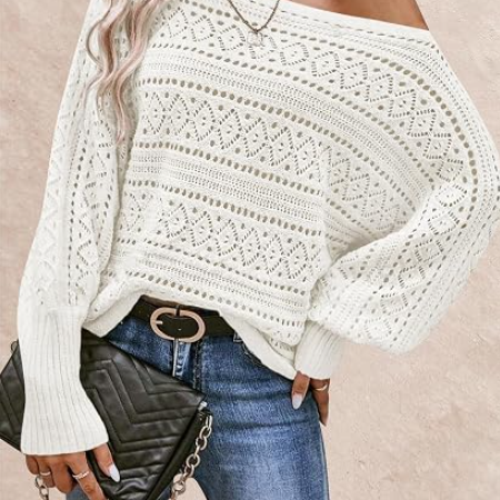 Women's Off Shoulder Oversized Knit Sweater