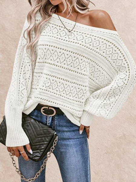 Women's Off Shoulder Oversized Knit Sweater