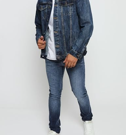Men's Vintage Button Front Denim Trucker Jacket