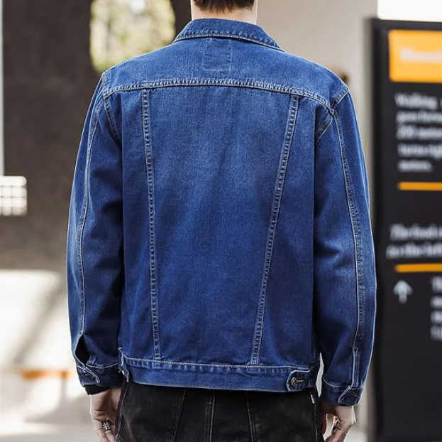 Men's Distressed Slim Fit Lightweight Denim Jacket - Image 2