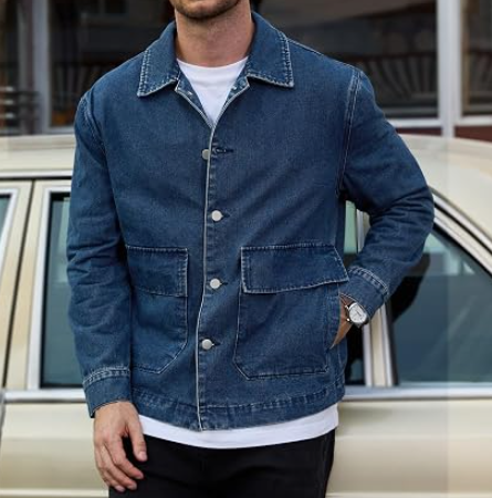 Men's Relaxed Fit Denim Utility Jacket