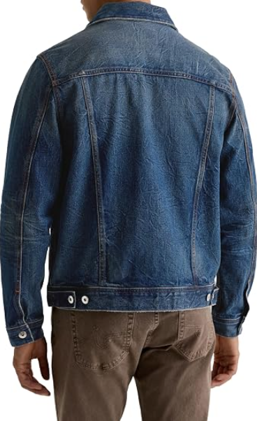 Men's Vintage Style Denim Trucker Jacket - Image 2