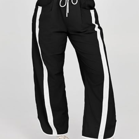Women's Casual Wide Leg Pants with Elastic Drawstring Waist