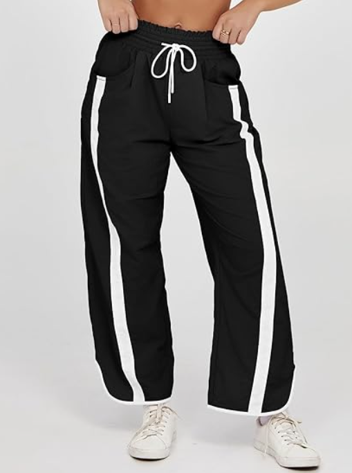 Women's Casual Wide Leg Pants with Elastic Drawstring Waist