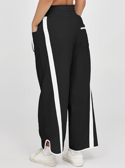 Women's Casual Wide Leg Pants with Elastic Drawstring Waist - Image 2