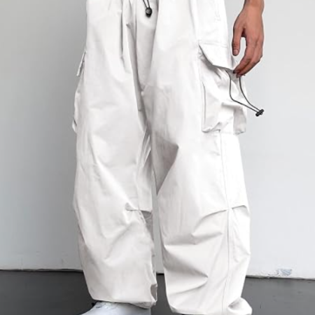 Men's Loose Fit Drawstring Parachute Cargo Pants