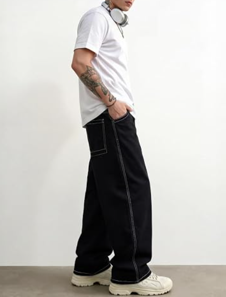 Men's Loose Fit Wide Leg Barrel Jeans - Image 2