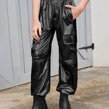 Girls' Metallic Cargo Jogger Pants