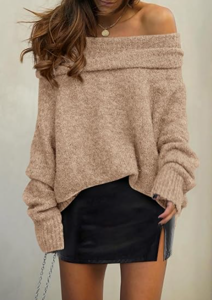 Women's Off Shoulder Sweater for Everyday and Evening Wear - Image 2